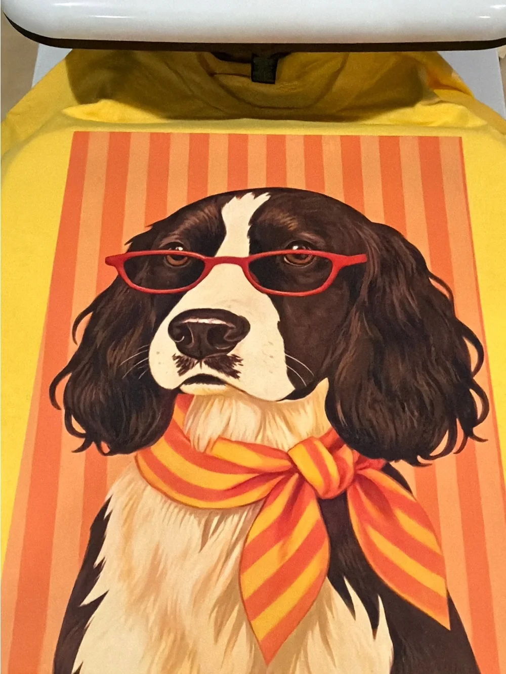 Yellow Dog Bandana T-Shirt with Red Accents - Pets Dog